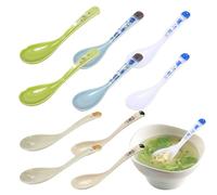Yueser Cuillères à Soupe Asiatiques, 10 Pièces Cuillères à Soupe Multicolore Cuillères à Soupe de Riz Cuillères en Mélamine Cuillères à Ramen Cuillères à Soupe Chinoises Japonais (Multicolore)