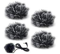 Yueser Lavalier Bonnette de Microphone, 4 Pcs Furry Windscreen Muff Bonnette Anti-Vent Housse de Mic pour Microphones Compacts Anti-Bruit (1cm)