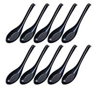 Yueser Lot de 10 cuillères à soupe japonaises pour ramen, nouilles, ramen, nouilles chinoises, pour restaurants, maison, hôtel, magasin alimentaire Noir