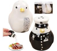 Yueser Salieres et Poivrieres, Petite Céramique Saliere et Poivriere de Table Portable Pot a Epices Oiseau Saliere Bocaux à Épices Spice Jars Bouteilles d'Assaisonnement Poivre Cumin Sel Cadeau 1Paire