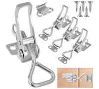 YUESHI PJL 4 pièces en acier inoxydable à levier M4, genouillère de verrouillage, réglable, fermeture à scratch en acier inoxydable pour petite armoire, fermeture de boîte