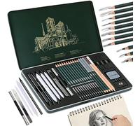 YUESIKJ 27 Pcs Kit Dessin Professionnel, Crayons à Dessin Professionnels, Kit de Dessin Complet, Crayons à Croquis, avec Crayon Graphite, Pour Debutant ou Professionnel