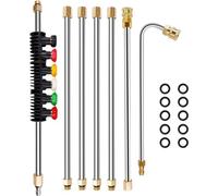 YUET Ensemble d'extension de baguette de nettoyeur haute pression, lance de rechange, 2,3 m, connexion rapide de 6,35 mm, tige d'outils de nettoyage de gouttière de 4 000 psi, lance de nettoyage de