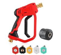 YUET Pistolet de Nettoyeur Haute Pression Rouge, M22-14mm, 5 Buses 4350 PSI