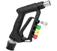 YUET Poignée de pistolet de nettoyeur haute pression avec 5 embouts de buse d'eau, kit de nettoyage de voiture intégré (M22 14 mm connecteur de tuyau et 1/4" pour Kärcher Quick Connector Power Wand