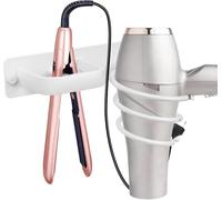 YUET Support Mural pour Sèche-Cheveux et Fer à Lisser - Étagère en Métal en Spirale, Support Mural Blanc Professionnel pour Table de Maquillage et Salle de Bain