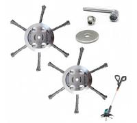 YUET Tête de débroussailleuse électrique de 15,2 cm, brosse métallique nouée, roue en acier massif, rasoir anti-mauvaises herbes, corde de tondeuse, pour pelouse de 5 mm, outil de remplacement et