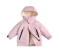 Yuetide Veste Fille Garçon Doublée Polaire Imperméable Enfant Manteau à Capuche Coupe Vent Blouson Automne Hiver 4-12 ans