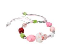 yueton 1 lot de bracelet porte-bonheur en forme de chat mignon fait à la main avec perles en céramique colorées, adorable bracelet en perles d'étoile