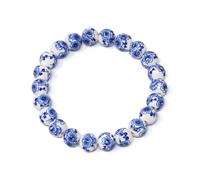 yueton 1 lot de bracelets style chinois céladon vintage en porcelaine bleue et blanche bracelet de poignet en céramique fleur bleue pour femme