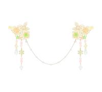 yueton 1 lot de pinces à cheveux de style chinois avec chaîne de tête et fleur mignonne, épingle à cheveux rétro, accessoires délicats Hanfu