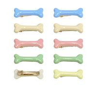 yueton Lot de 10 pinces à cheveux en forme d'os de chien - Jolies barrettes crocodiles - Accessoires pour cheveux d'Halloween