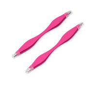 Yueton Lot de 2 pinces à épiler double extrémité avec pointe biseautée et pointe pointue pour sourcils et poils incarnés