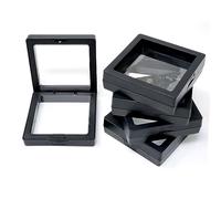 yueton Lot de 5 boîtes de présentation flottantes 3D - Boîte de rangement pour bijoux - Film PE transparent résistant à la poussière et à l'humidité - Boîte de rangement pour boucles d'oreilles,