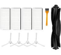 YUETTYY Lot de 10 brosses de nettoyage latérales de rechange pour aspirateur robot Ultenic T10, 1 brosse rouleau principale, 4 filtres HEPA, 4 brosses latérales, 1 brosse de nettoyage