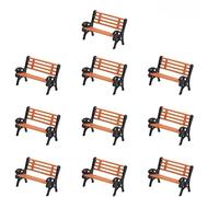 YUETTYY Lot de 10 chaises de loisirs - Banc de train à l'échelle 1:87 - Disposition de parc routier - Modèle ferroviaire HO TT