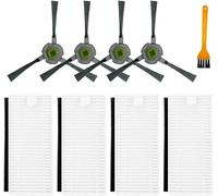 YUETTYY Lot de 9 accessoires de rechange pour aspirateur Lefant U180 M210 Pro M201 L3, 4 brosses latérales, 4 filtres HEPA, 1 brosse de nettoyage