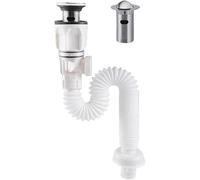 YUETTYY Tuyau de drainage déodorant pour lavabo, tuyau de vidange horizontal, tuyau d'égout télescopique droit et flexible de 300 à 900 mm (blanc)