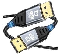 YUETUOL 16K Câble DisplayPort 2.1, Cable DP 2M 80Gbps Supporte 16K@60Hz, 8K@120Hz, 4K@240Hz, HDR10, DSC 1.2a, FreeSync et G-Sync, pour Moniteur de Jeu, Laptop, TV, Carte Graphique, PC