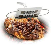 YUEWO Barbecue Marque Fer avec Lettres interchangeables Tampon à Viande pour Le Grill Personnalisé avec Un Fer à Repasser Accessoires de Barbecue Poignée en Bois Outil de Barbecue