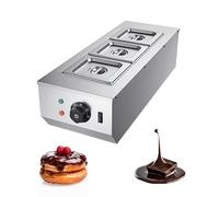 YUEWO Tempéreuse À Chocolat Bain Marie Electrique Réchauffeur de Liquide Acier Inoxydable Capacité 4.5L 3 Réservoirs Maison Commerciale 220V 1200W