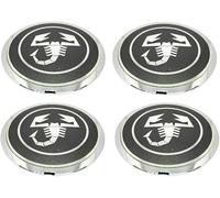 YUEXIANGJING 4 Pièces Cache Moyeu pour Abarth 500 595 695 133mm, Enjoliveurs de Voiture Cache Jantes Cache de Roue Centrale Décoration Moyeu de Roue