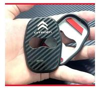 YUEXIANGJING 4 Pièces Couvercle Serrure Porte de Voiture pour Citroen C6 2017-2023, Couvercle Gâche en Acier Inoxydable, Accessoires Décoration Antirouille Extérieurs, Carbon Fiber Finish