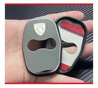 YUEXIANGJING 4 Pièces Couvercle Serrure Porte de Voiture pour Peugeot 308 508 2012-2023, Couvercle Gâche en Acier Inoxydable, Accessoires Décoration Antirouille Extérieurs,Silver