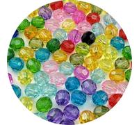 YUEXIGO Lot de 100 perles rondes à facettes en acrylique de 12 mm pour travaux manuels, couture, artisanat, décoration, colliers, bracelets, boucles d'oreilles, bijoux (couleurs mélangées)