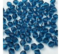 YUEXIGO Lot de 200 perles bicônes en verre de 6 mm pour la fabrication de bijoux, perles d'espacement en verre bicônes à facettes pour bracelet, boucles d'oreilles, collier, loisirs créatifs (bleu