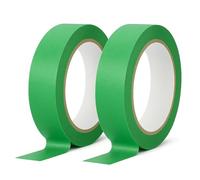 Yuexitech 2 Packs Masking Tape, Ruban De Masquage Peinture 20mm x 50m, Adhérence Moyenne, Multi-Surfaces, Lignes Nettes Sans Bavure Pour Murs Et Boiseries(Vert)