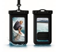 Yuexitech Pochette Etanche Smartphone, 2 Pack Ipx8 Pochette Telephone Portable Etanche, Waterproof Case pour Iphone 16 15 14 13 12 Pro XS, Samsung S24 S23 S22, Huawei P60 Mate 60 Jusqu'à 7.2" Noir