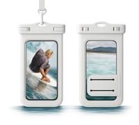 Yuexitech Pochette Etanche Smartphone, Ipx8 Pochette Telephone Portable Etanche, Waterproof Case pour Iphone 16 15 14 13 12 Pro XS, Samsung S24 S23 S22, Huawei P60 Mate 60 Jusqu'à 7.2" Blanc