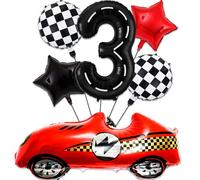 YUEXNKO Ballon Anniversaire Voiture 3 Ans, Kit Ballon Anniversaire 3 Ans, Décoration d'Anniversaire Ballons pour Enfant, 6 Pièces, Aluminium, Design de Voiture Unique