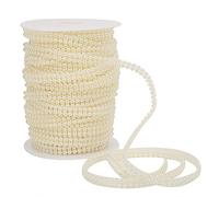 Yueyashux fausse perle perle corde de mariage accessoires de bouquet de mariage 25m double rangée décoration de bricolage (Beige)