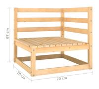 vidaXL Bois de Pin Solide Canapé à 2 Places de Jardin Sofa de Terrasse Canapé d'Extérieur Meuble de Terrasse Meuble 3075244