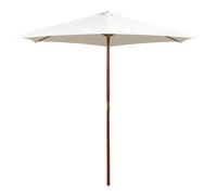 vidaXL Parasol avec Poteau en Bois Parasol de Terrasse Pare-soleil Parasol de Jardin Parasol de Patio Parasol d'Extérieur Résistant aux UV 270x270 cm Blanc Crème