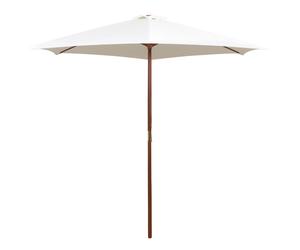 Yueyinnkeji Parasol Avec Poteau En Bois 270 X 270 Cm Blanc Crème Type Blanc
