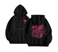 YueYue Cardigan à capuche décontracté à manches longues pour femme, Noir , XL