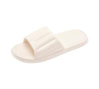 YueYue Claquettes Femme Chaussons Souples Femme Chaussons d'été en Caoutchouc Confortable Femme Sandale Plate Plage Chaussure Femme D'été Sliders Sandales Claquettes Semelle Epaisse (White, 40)