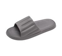 YueYue Claquettes Femme Chaussons Souples Femme Chaussons d'été en Caoutchouc Confortable Femme Sandale Plate Plage Chaussure Femme D'été Sliders Sandales Claquettes Semelle Epaisse (Grey, 44)