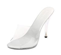 YueYue Sandale Femme à Talons Hauts D’Ete Mode Casual Sandales transparentes Bout Ouvert Rome Chaussures Talons Hauts Aiguille Sandales Talons Chic Confort pour Plage Vacances Escarpins (39)