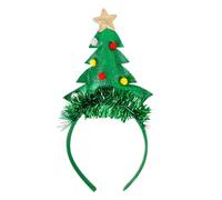YueYue Serre-tête bibi à plumes et fleurs - Décoration de Noël - Trois serre-têtes - Cadeau pour enfants - Corne de cerf - Chapeau - Accessoire pour cheveux - Vert foncé - Taille unique