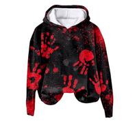 YueYue Sweat à capuche pour femme Couleur unie Changement de couleur, Orange, S