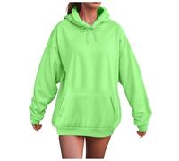 YueYue Sweat à capuche pour femmes, adolescentes, filles, surdimensionné, joli graphique, manches longues, avec poches, Vert, M