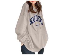 YueYue Sweat à capuche uni zippé pour femme - Sweat à capuche ample à manches longues - Pull paresseux - Lettre anglaise - Street Spring et version coréenne - Confortable - Réduction de l'âge - Haut