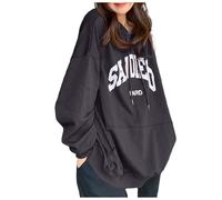 YueYue Sweat à capuche uni zippé pour femme - Sweat à capuche ample à manches longues - Pull paresseux - Lettre anglaise - Street Spring et version coréenne - Confortable - Réduction de l'âge - Haut