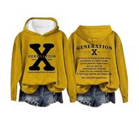 YueYue Sweats à capuche surdimensionnés pour femmes, style tendance, à manches longues, jaune, XL