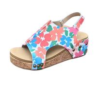 YueYue Tong Plage Claquettes Sandale à Talon Haut Femme Tricot Plage Sandales Bout Ouvert Sandales Chaussures orthopédiques Confortable Mode Tongs Bout Ouvert Sandales plates pour femmes (41)