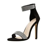 YueYue Tong Plage Claquettes Sandales Poisson Aiguille Chaussures de Fête Boucle Bride Cheville Femme Mules Bohême Sandales Bout Ouvert Chaussures Sandales plates pour femmes (Black, 39)